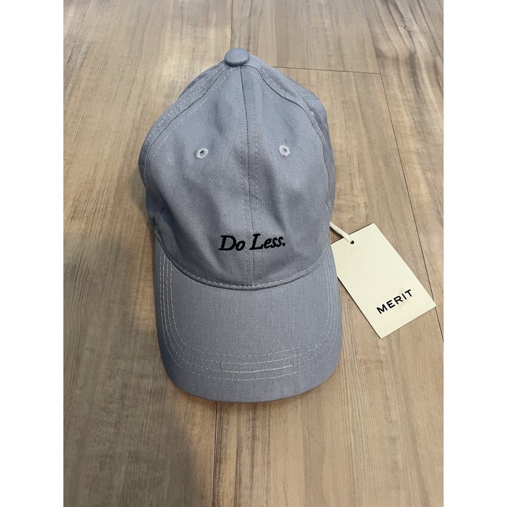 Merit Beauty Do Less Blue Dad Hat Baseball Cap NWT Cotton Embroidered Merch